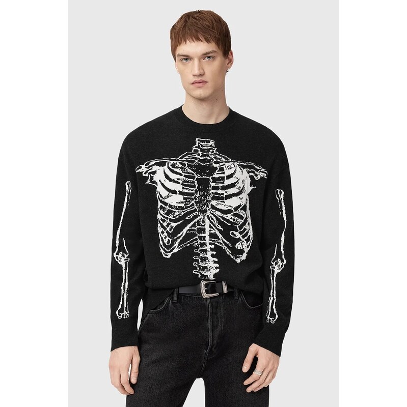 Sveter s prímesou vlny AllSaints SKELLI 65496506