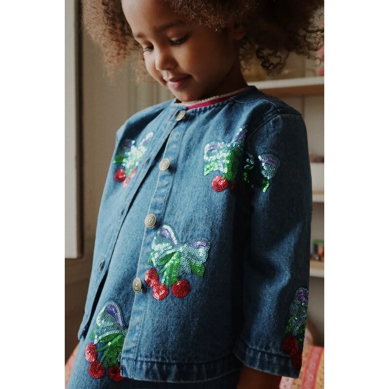 Detská bavlnená bunda Konges Sløjd MAGOT SEQUIN DENIM JACKET GOTS 65496557