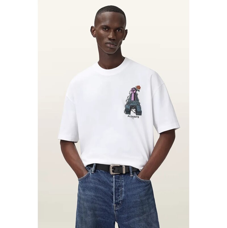 Bavlnené tričko AllSaints DEFIANCE 65496480