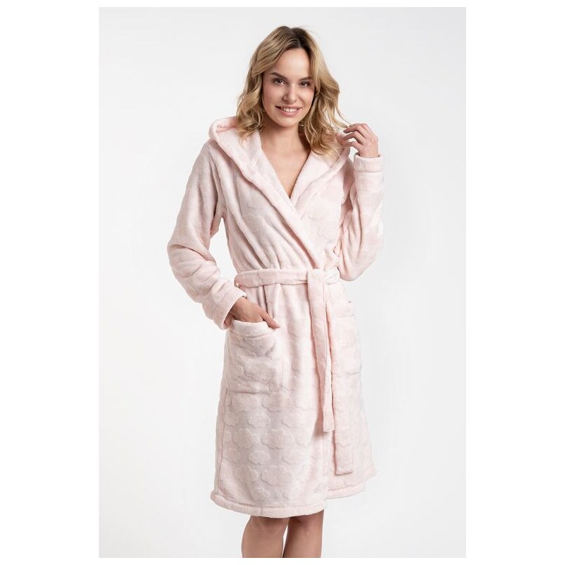 Italian Fashion Dámsky župan Drina ružový s trblietavou aplikáciou 46997841