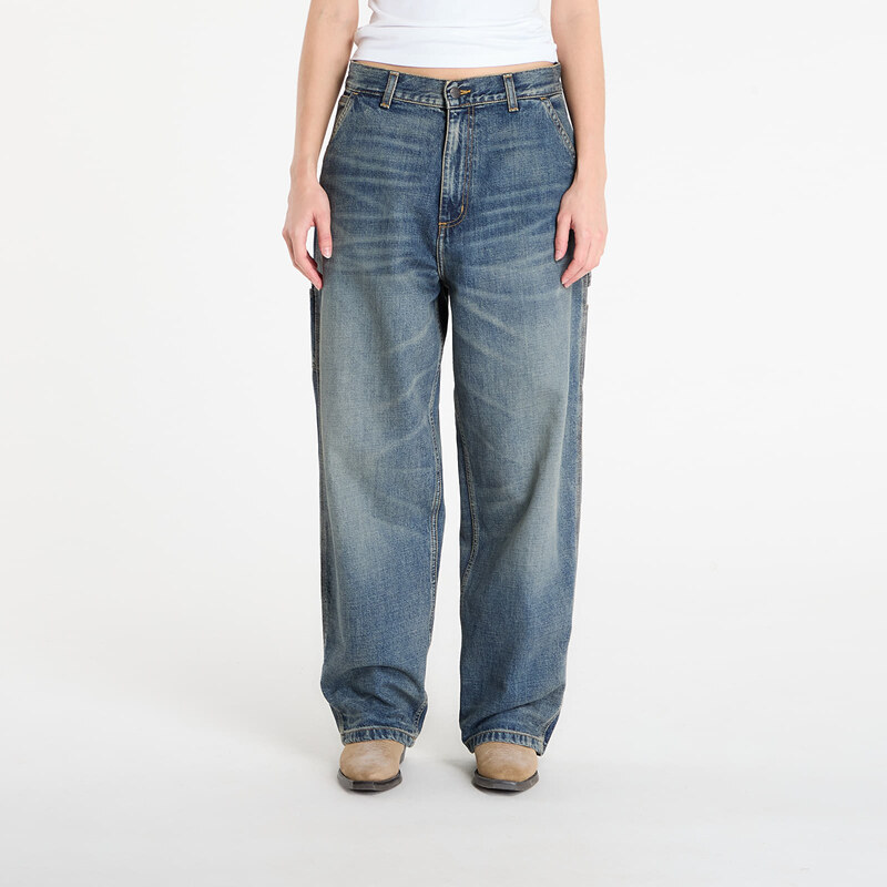 Džínsy Carhartt WIP W Brandon Single Knee Pant Blue Worn Used Wash M 65490097