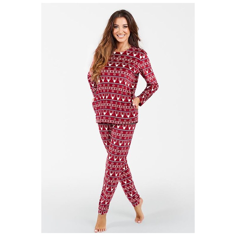 Italian Fashion Dámske pyžamo Islandia bordó s nórskym vzorom 47600234