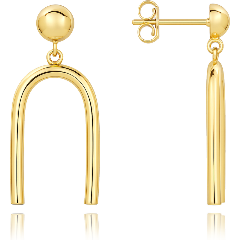 OLIVIE Moderné zlaté náušnice s guličkou Au 585/1000 66386241