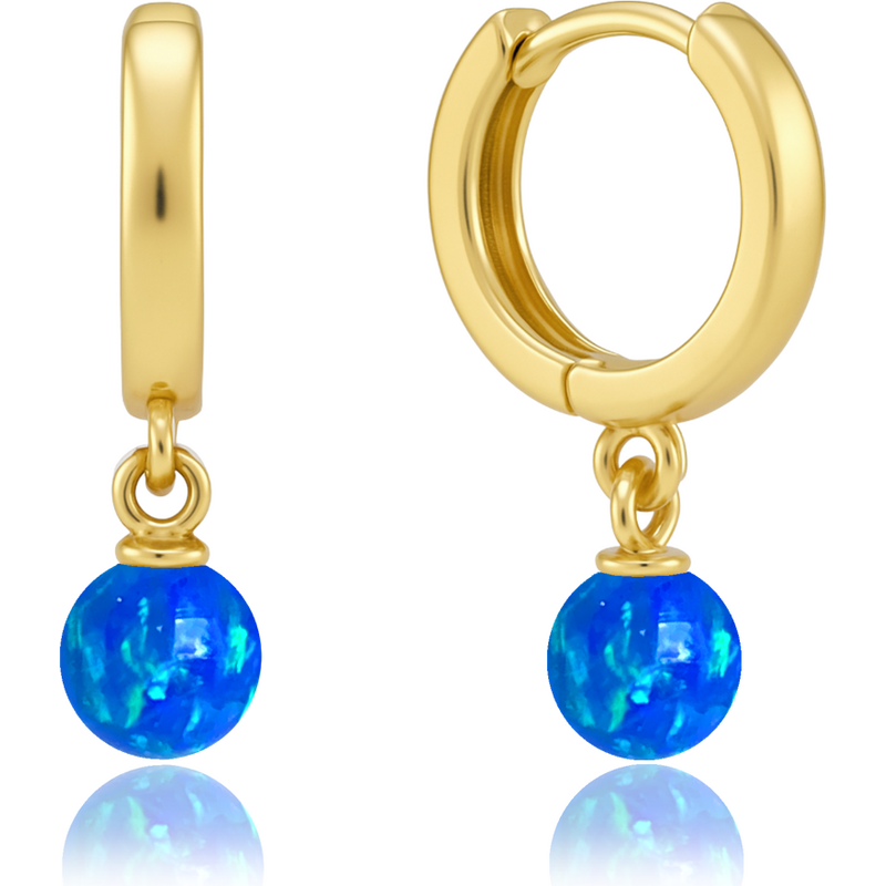 OLIVIE Elegantné zlaté náušnice s modrým opálom Au 585/1000 66386233