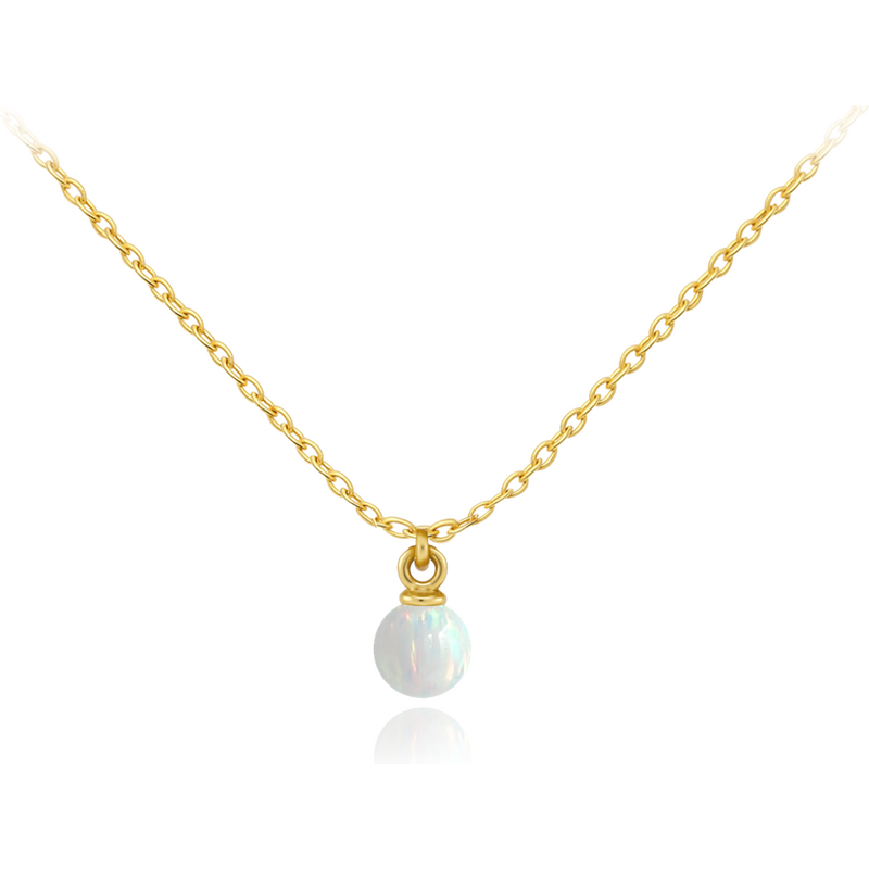 OLIVIE MINET Elegantný zlatý náhrdelník s bielym opálom Au 585/1000 66795568