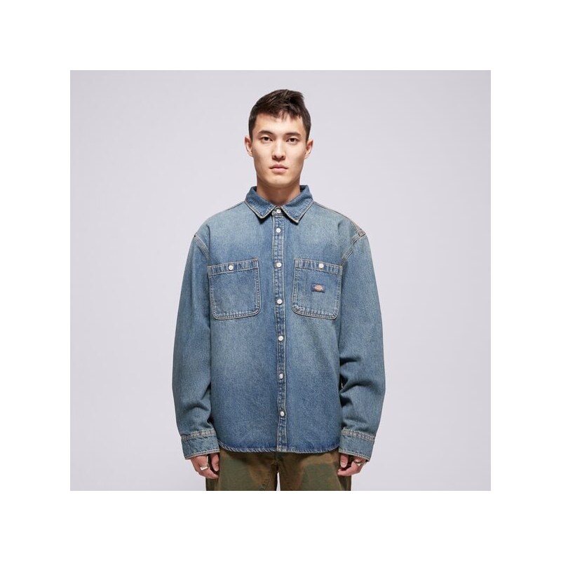 Dickies Košeľa Mechanic Denim Shirt Ls Muži Oblečenie Košele 65318440