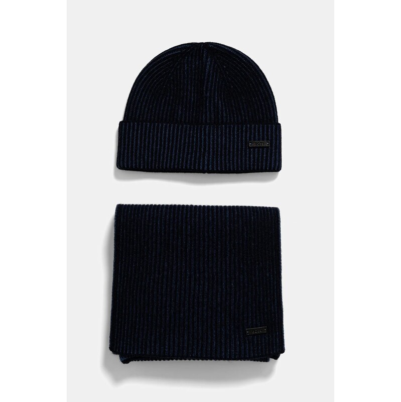 Čiapka a šál s prímesou vlny BOSS Ercole_SET 65491155