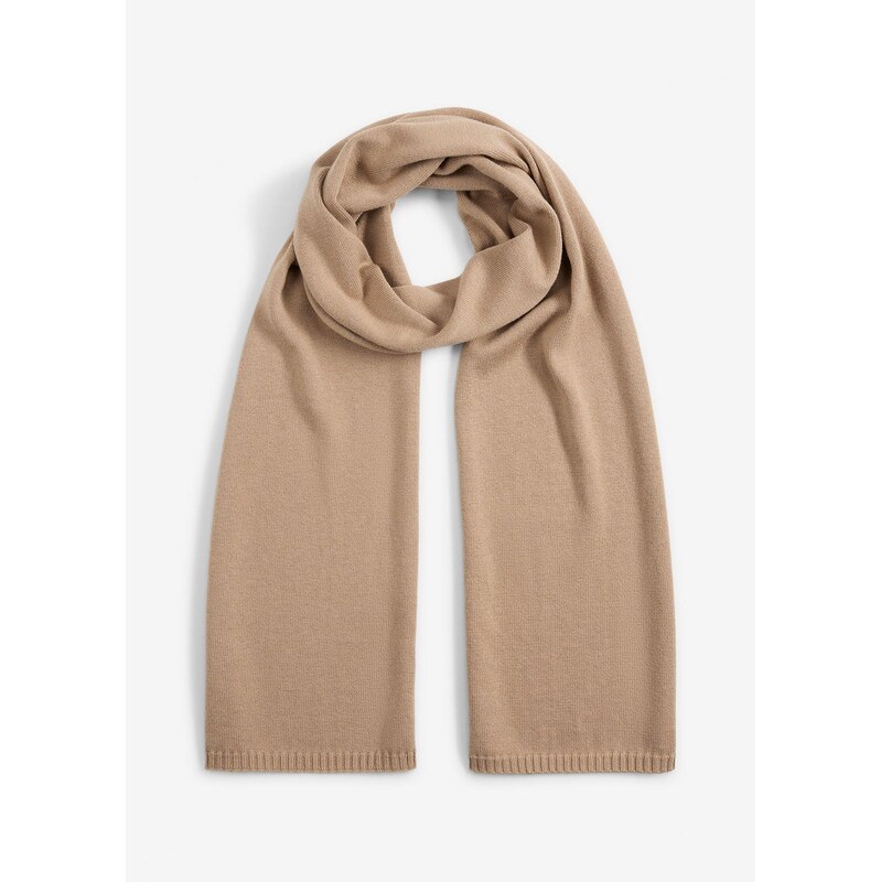bonprix Jemne pletený šál s merino vlnou, farba béžová 65491167