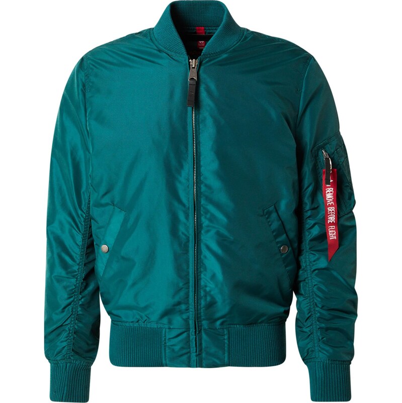 ALPHA INDUSTRIES Prechodná bunda MA-1 smaragdová / krvavo červená / 58422163