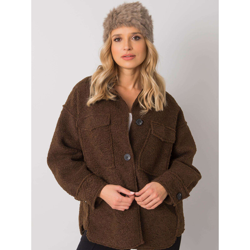 ITALY MODA Tmavobéžová kožušinová čiapka AT-CZ-16801.38-dark beige 29439809