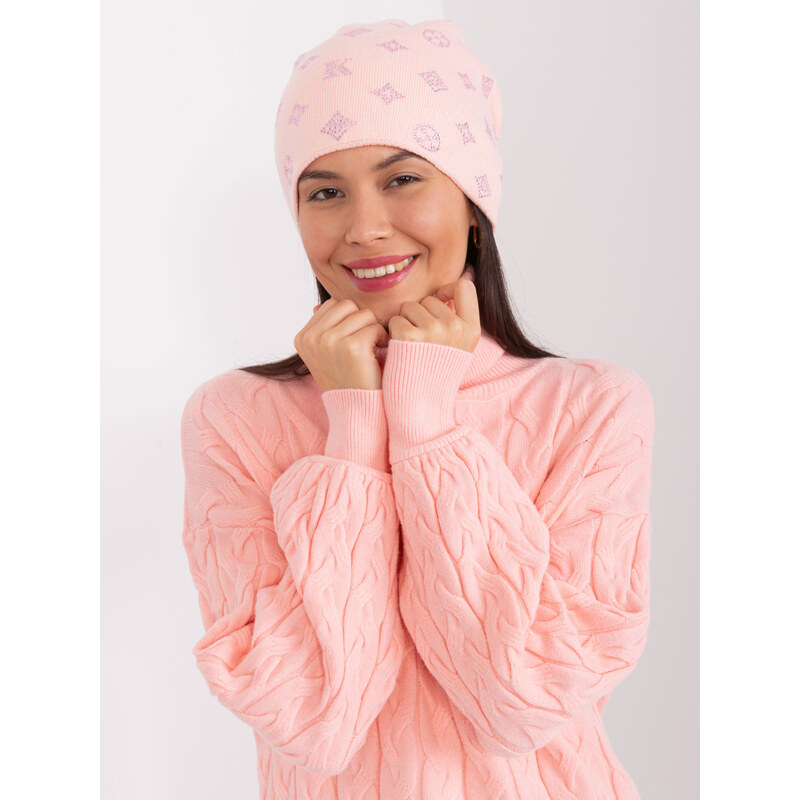 ITALY MODA Svetloružová vzorovaná čiapka AT-CZ-2325.85-light pink 57953820