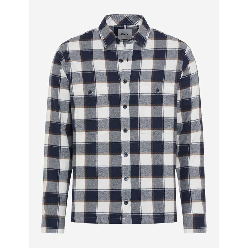 Pánska modrá bavlnená overshirt košeľa BRAX modern fit 65491834