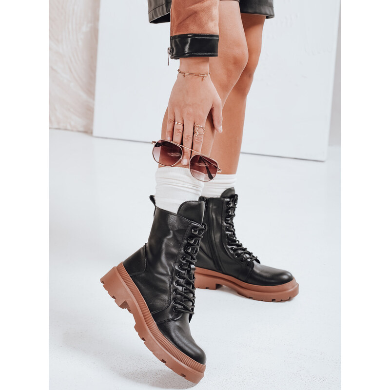 BASIC Čierne dámske členkové topánky HARDSTEP ZY0531 61458231