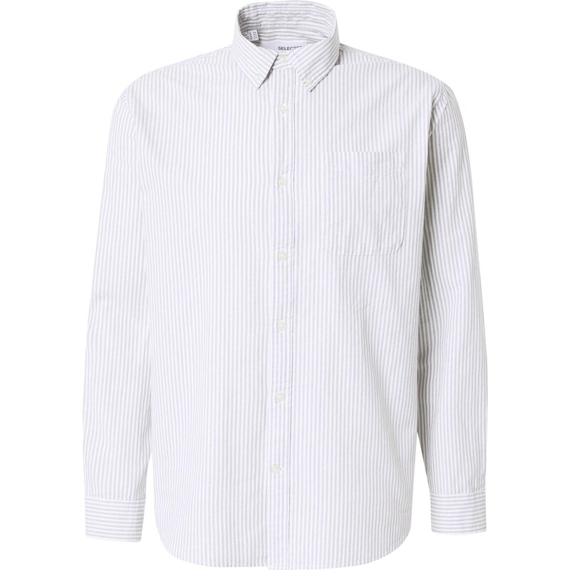 SELECTED Košeľa SLHMAT svetlosivá / biela 66056928
