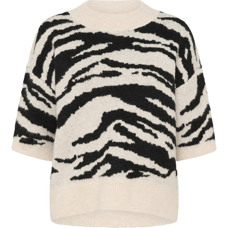 Kaffe Sveter KASandra čierna / biela ako vlna 65731151