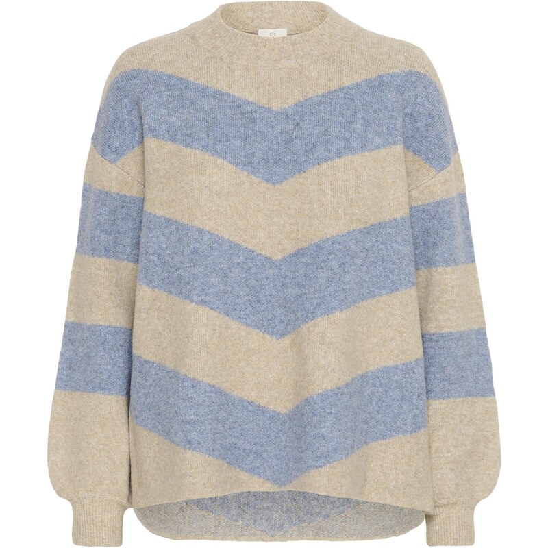 Kaffe Sveter Verana béžová melírovaná / svetlomodrá 65731159