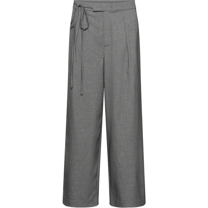 Kaffe Plisované nohavice KAEllie sivá melírovaná / biela 65608744