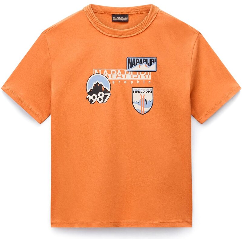NAPAPIJRI Tričko S-Primero opálová / oranžová / čierna / šedobiela 65661692