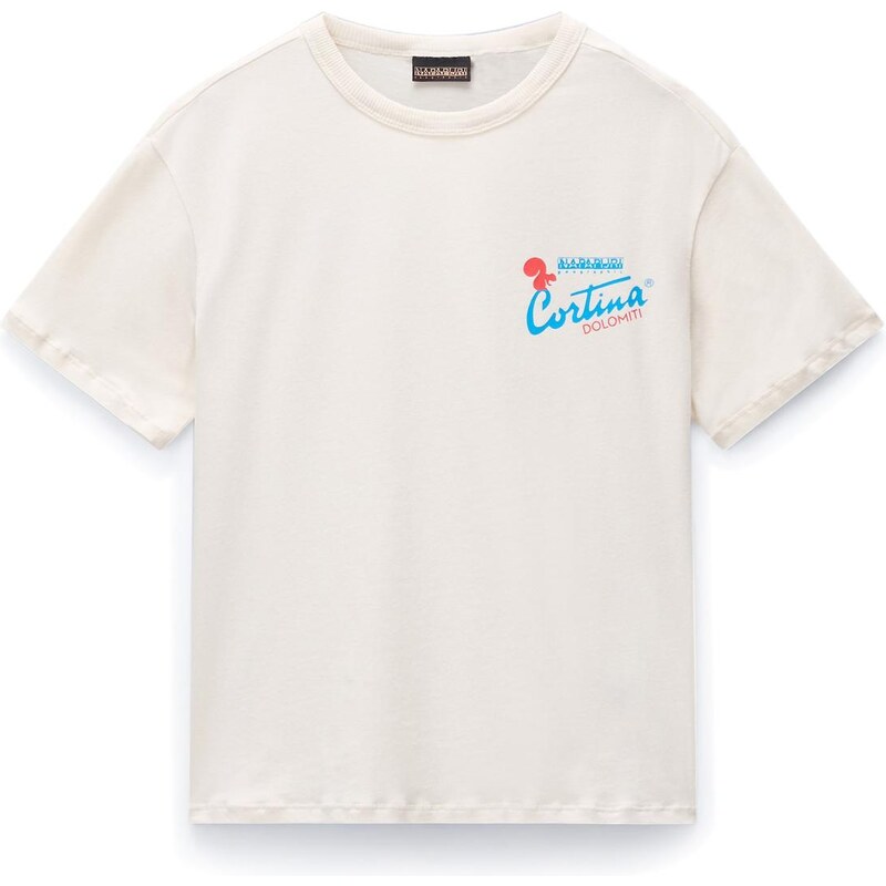 NAPAPIJRI Tričko S-Adige svetlobéžová / azúrová / oranžová 65661693