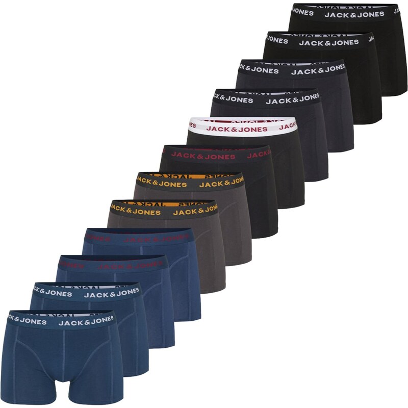 JACK & JONES Boxerky JACBOLT námornícka modrá / čadičová / tmavosivá / 65494796