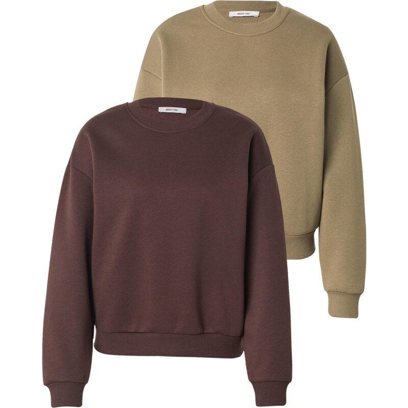 ABOUT YOU Mikina Ina tmavohnedá / kaki 65665383