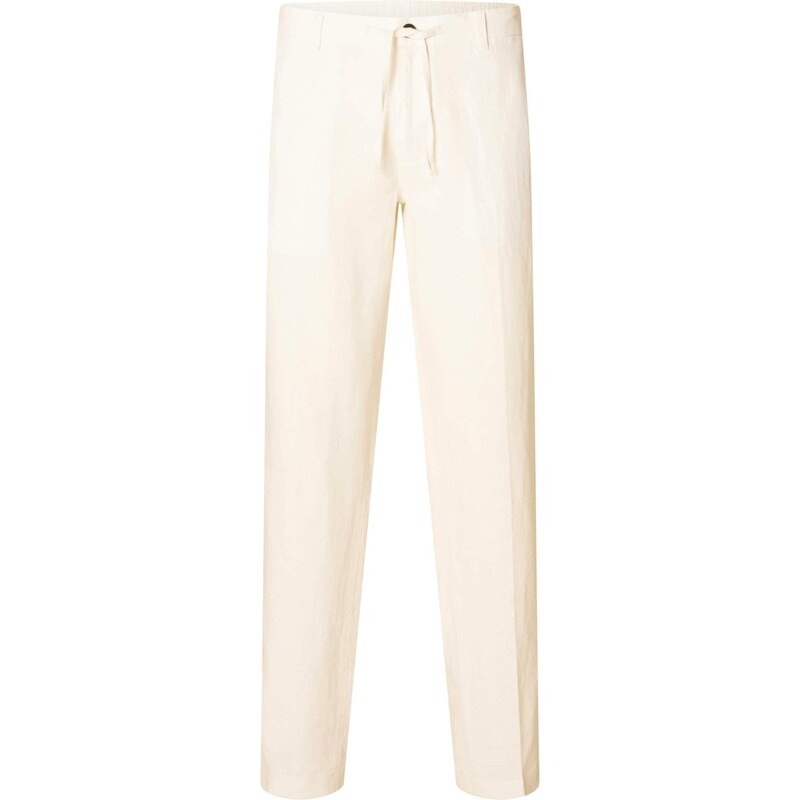 SELECTED Nohavice s pukmi SLHLEROY krémová 65877399