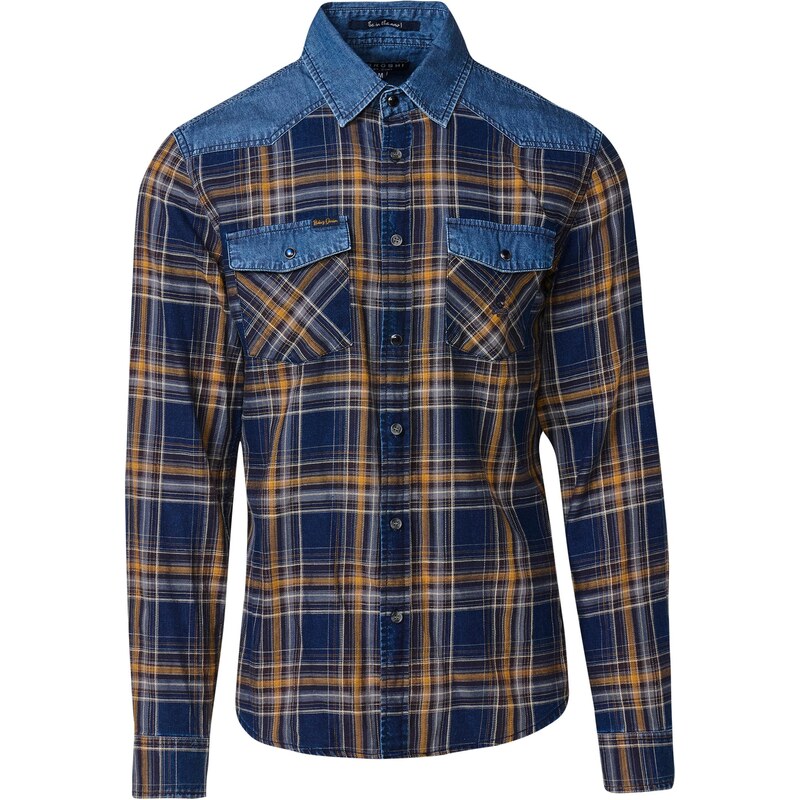 KOROSHI Košeľa námornícka modrá / žltá 65662028