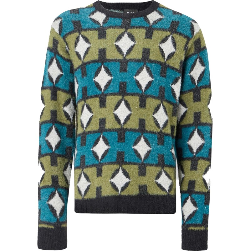 HUF Sveter Space Age sivá / olivová / petrolejová / čierna 66052160