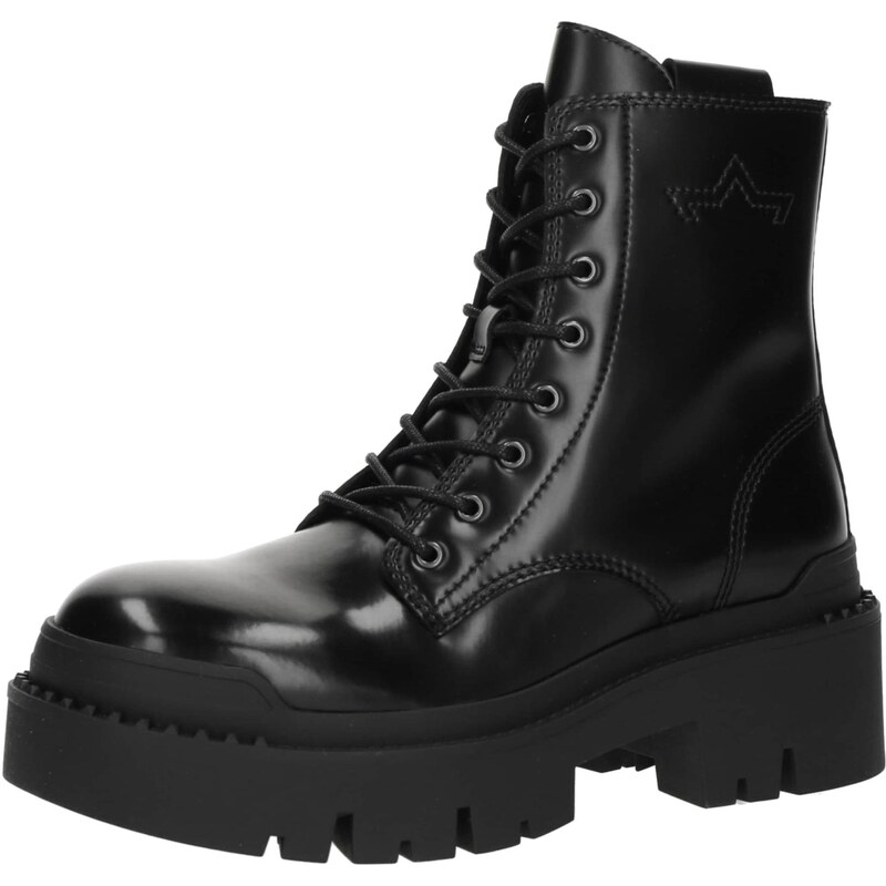 ASH Šnurovacie členkové čižmy NOAH01 čierna 65816917