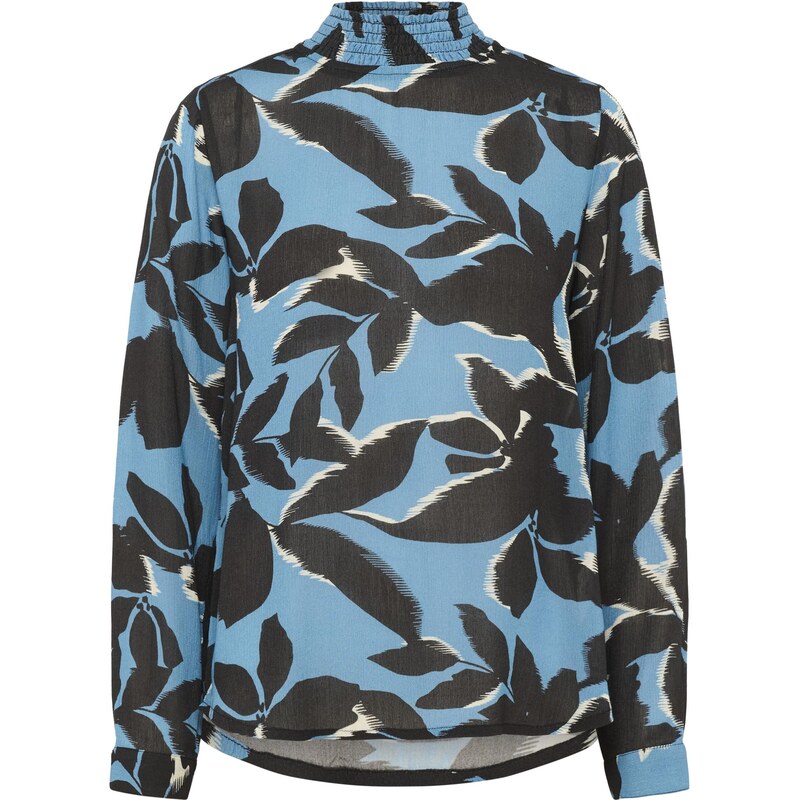 Kaffe Blúzka KAAmber nebesky modrá / svetlosivá / čierna 65884119