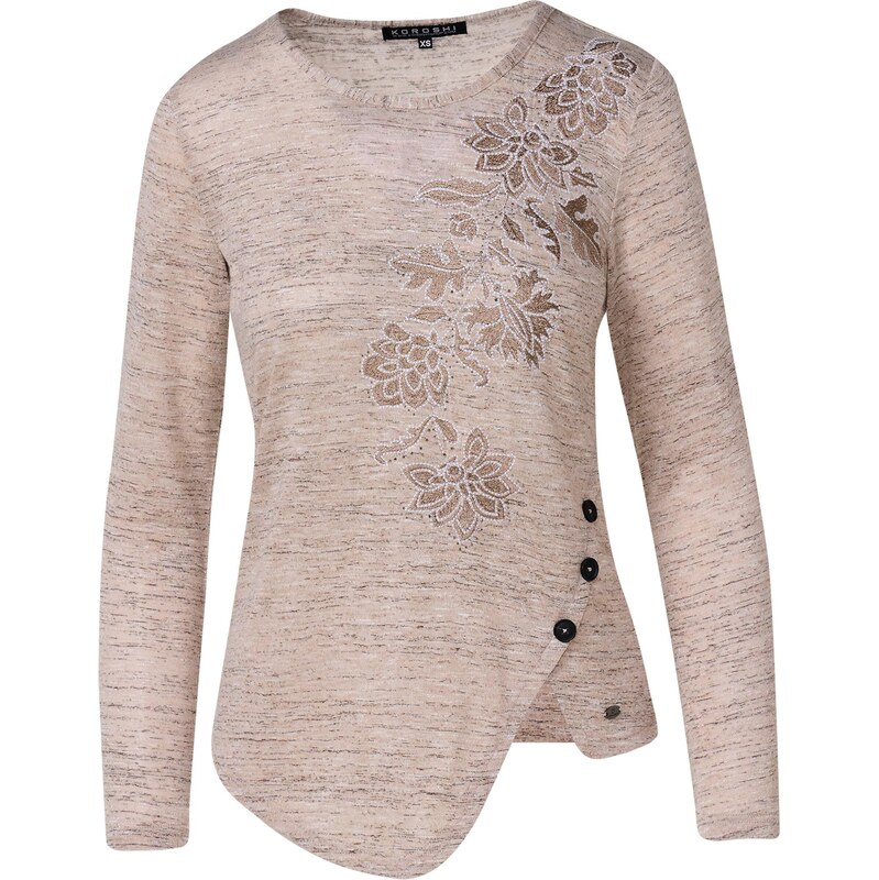 KOROSHI Tričko béžová / béžová melírovaná 65889821