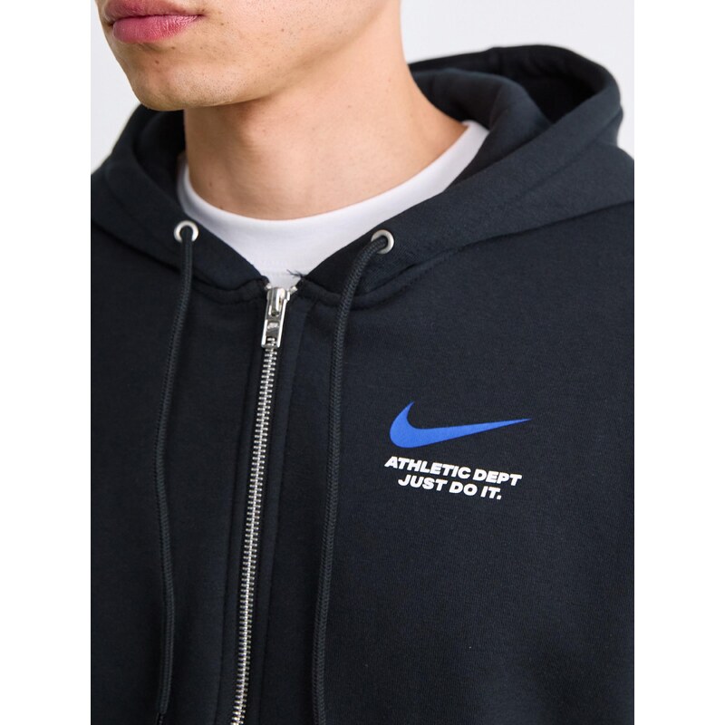 Nike Sportswear Tepláková bunda 'CLUB' modrá / čierna / biela