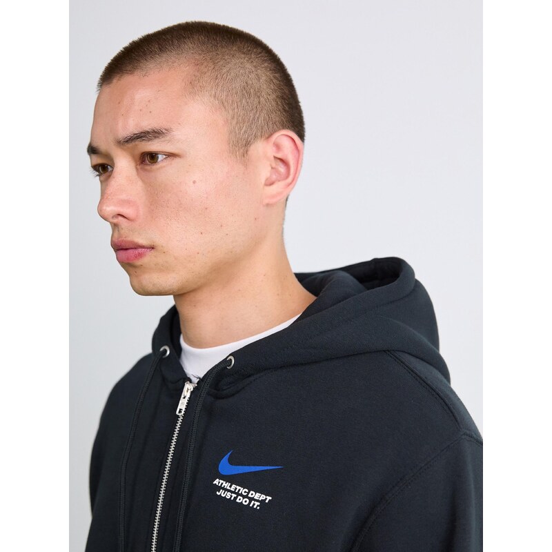 Nike Sportswear Tepláková bunda 'CLUB' modrá / čierna / biela