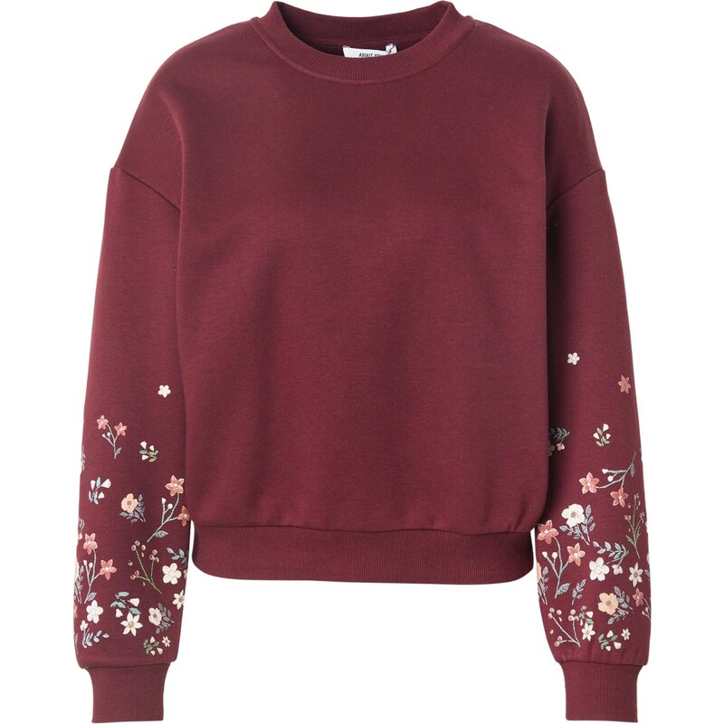 ABOUT YOU Mikina Gitta nebesky modrá / koralová / bordová / biela 65665381