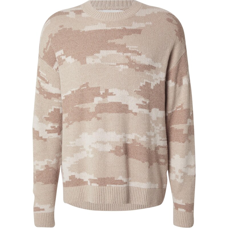 HOLLISTER Sveter INTARSIA kapučíno / svetlohnedá / prírodná biela 65981319