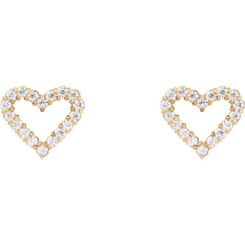 Daniel Wellington Pozlátené náušnice Srdce s kubickými zirkónmi 66581606