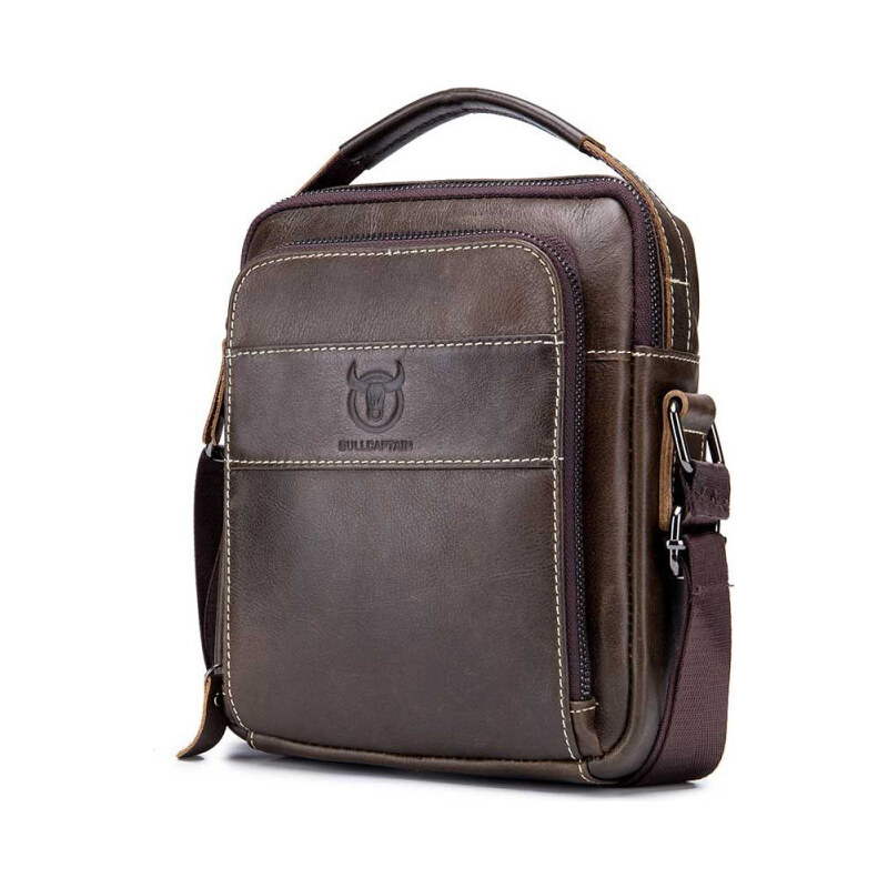 Bullcaptain pánska kožená messenger taška Ursicin Hnedá 65226969