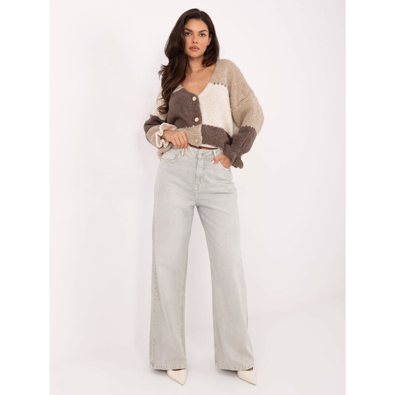 FPrice Nohavice D80028BB62487A1 svetlo sivé 65500376