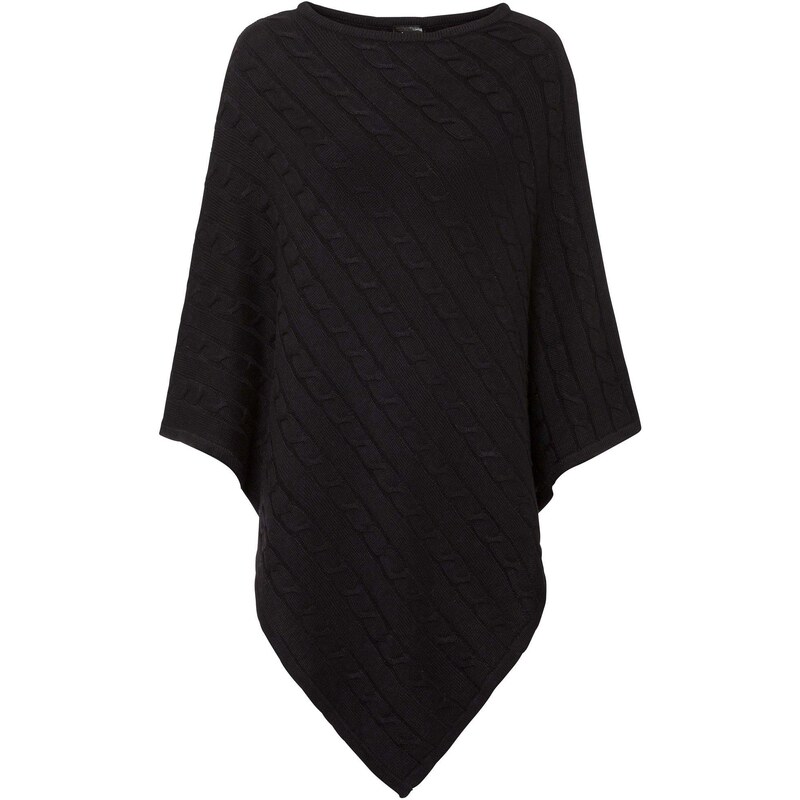 bonprix Pončo s podielom kašmíru, farba čierna 44791275