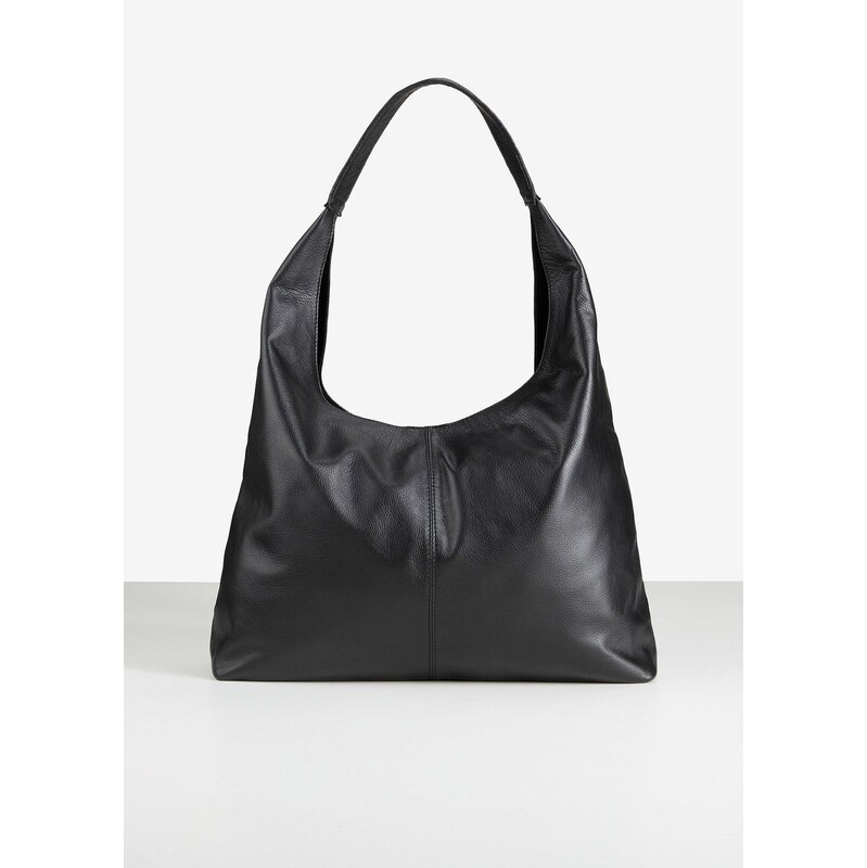 bonprix Kožená taška Shopper Premium, farba čierna 65502720