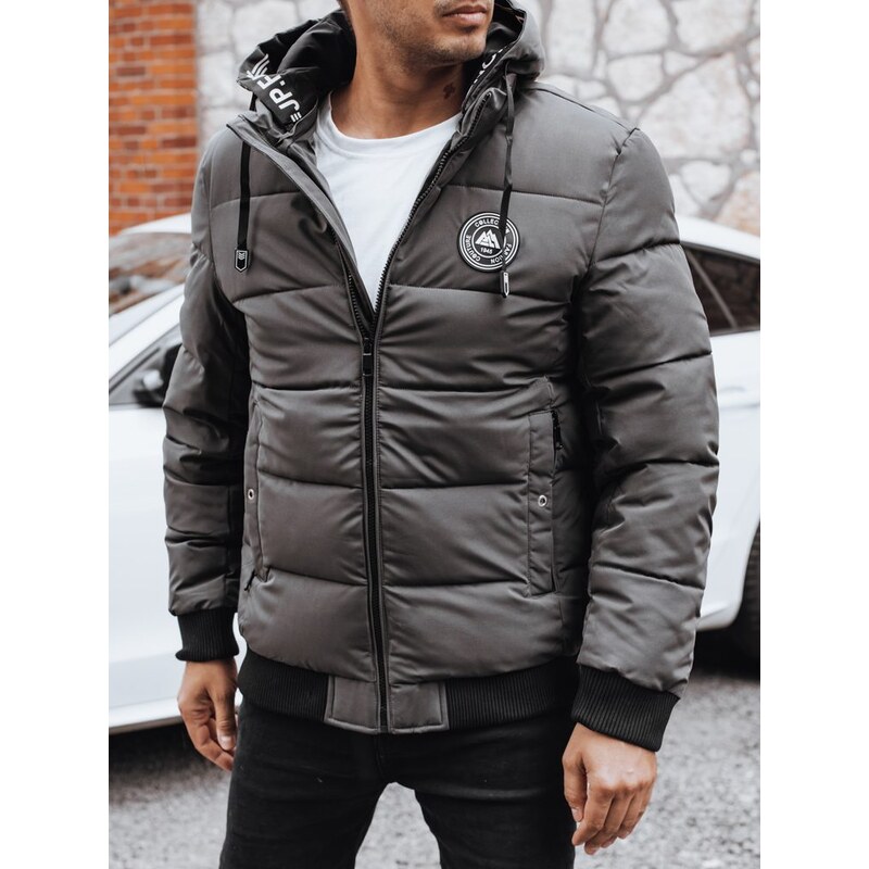 Dstreet Trendy zimná bunda s kapucňou v šedom prevedení 65638788
