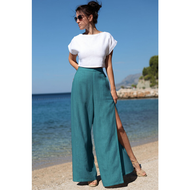 Široké lanové nohavice Lotika Premium 67027529