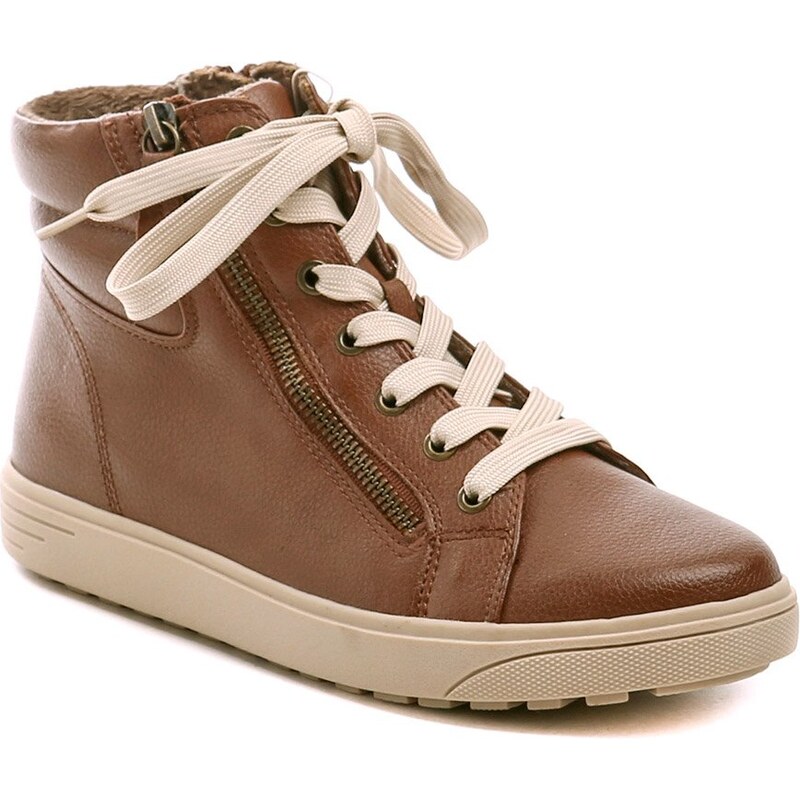 Jana 8-25269-43 cognac dámske zimné topánky šírka H 65531404
