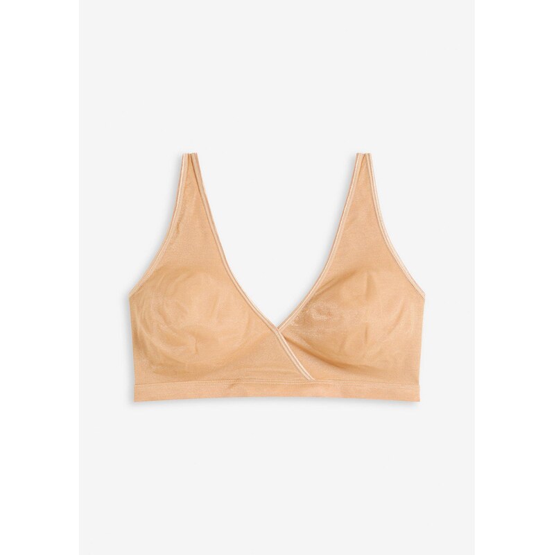 bonprix Podprsenka z lesklého materiálu, farba hnedá 65531198