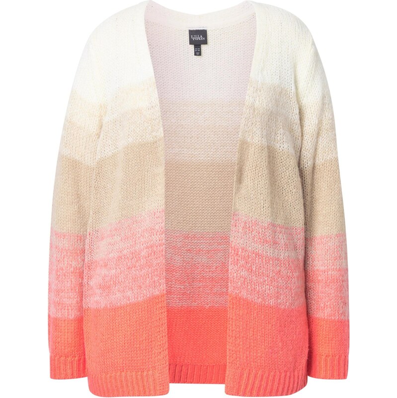 Ulla Popken Kardigán béžová / lososová / oranžová melírovaná / biela 65536186