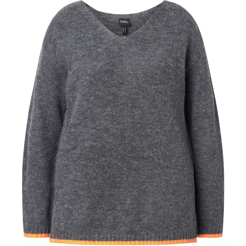 Ulla Popken Sveter grafitová / svetlooranžová 65694856