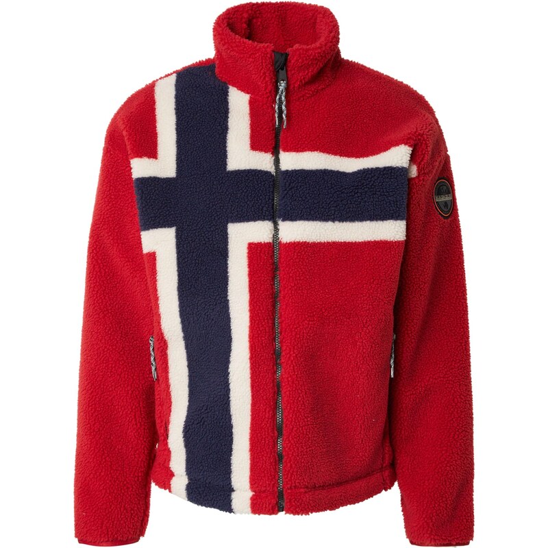 NAPAPIJRI Flisová bunda T-FIEMME červená / čierna / biela 65537630