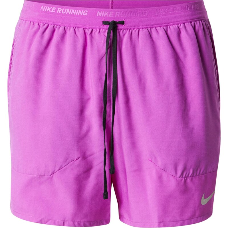 NIKE Športové nohavice Stride striebornosivá / neónovo fialová 65537755
