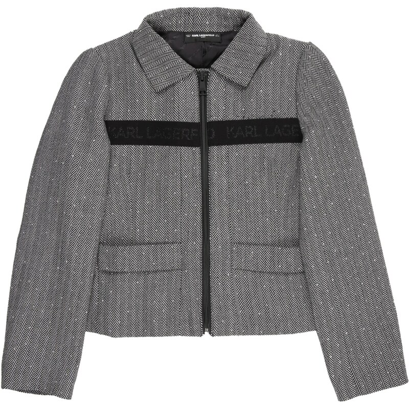 Karl Lagerfeld Prechodná bunda svetlosivá / čierna 65537757