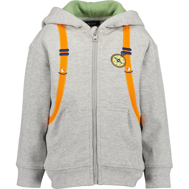 BLUE SEVEN Tepláková bunda tmavomodrá / svetlosivá / zelená / 65878332